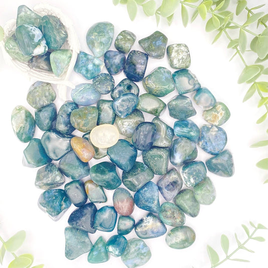 Moss Agate Tumblestone for Inner Growth & Grounding - Tumblestones - Keshet Crystals in Petersfield