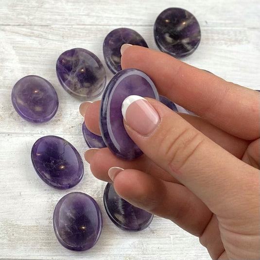 Amethyst Worry Stone for Dissipating Negative Energy - Worry Stones - Keshet Crystals in Petersfield