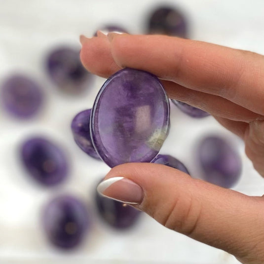 Amethyst Worry Stone for Dissipating Negative Energy - Worry Stones - Keshet Crystals in Petersfield