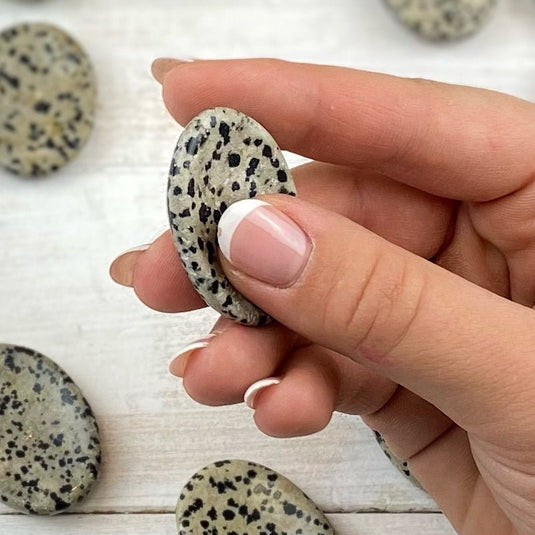 Dalmatian Jasper Worry Stone for Devotion & Good Sleep - Worry Stones - Keshet Crystals in Petersfield