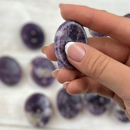 Lepidolite Worry Stone for Restful Sleep & Deep Healing - Worry Stones - Keshet Crystals in Petersfield